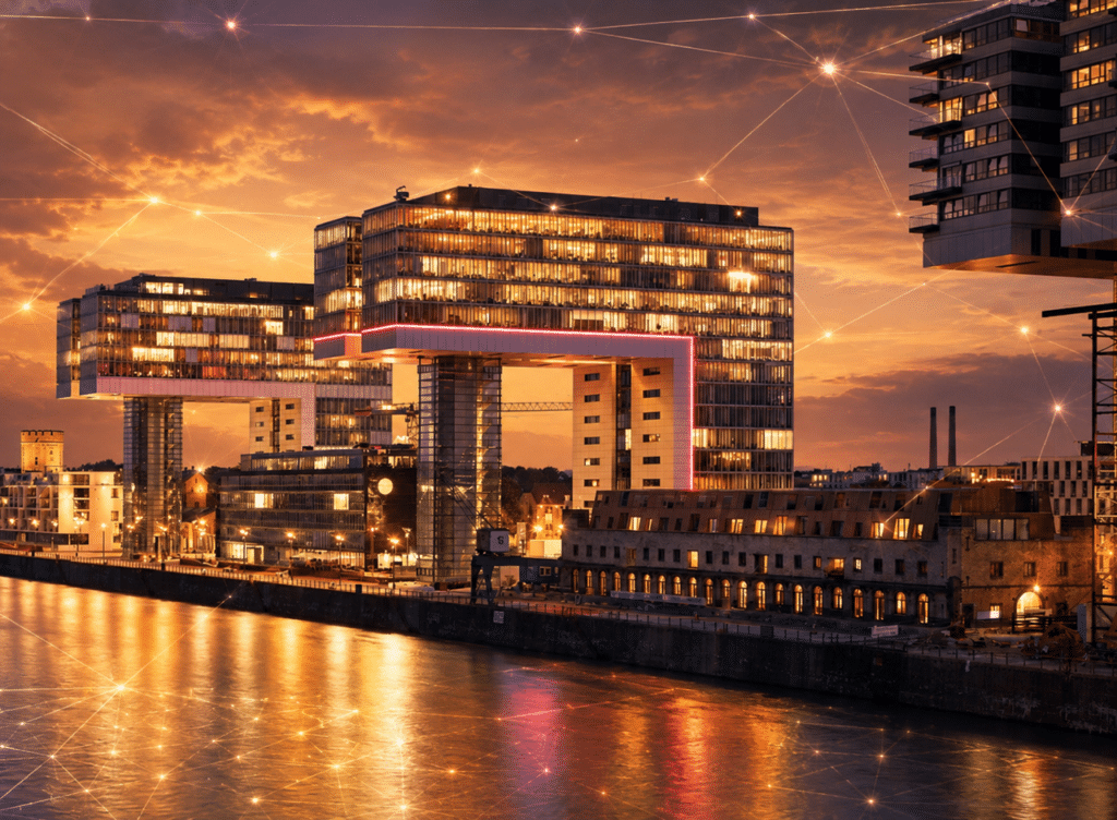 aicity koeln kranhauser Moderne Gebäude am Wasser